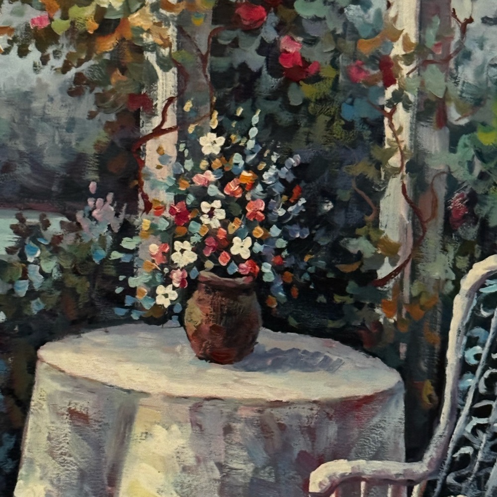 Floral Vase Oil Art Paint in Multicolor